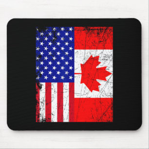 Kanadisch-amerikanisches Hemd USA Kanada Flagge 4. Mousepad