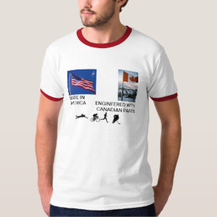 Kanadisch-Flagge-auf-Schnee, amerikanische Flagge, T-Shirt