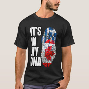 Kanadisch-griechische Misch-DNA-Flagge-Herkunft T-Shirt