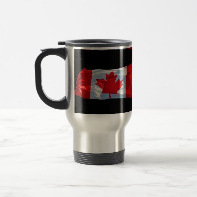 Kanadische Ahornblätterflagge Patriotische Tasse (Links)