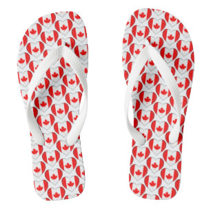 kanadische Ahornleaf-Flag Herz Muster pattern Patr Flip Flops