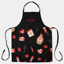 Kanadische Ahornsirup-GRILLEN, bearbeitbarer Name Schürze