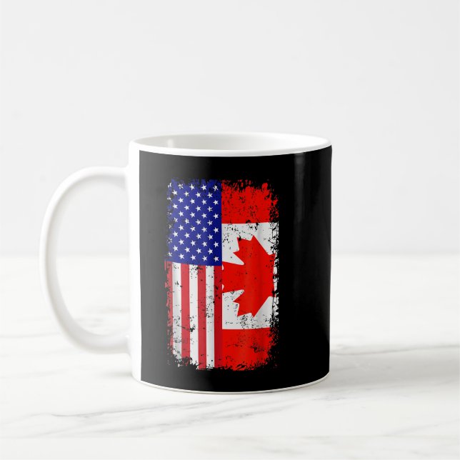 Kanadische amerikanische Flagge Amerika Kanada Pat Kaffeetasse (Links)