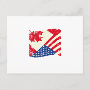 Kanadische amerikanische Flagge Kanada Amerika Vin Postkarte