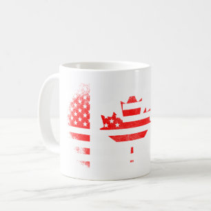 Kanadische amerikanische Flagge Kanada und Kaffeetasse