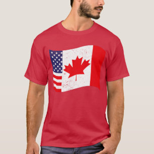 Kanadische amerikanische Flagge US-Ahornfahne Kana T-Shirt