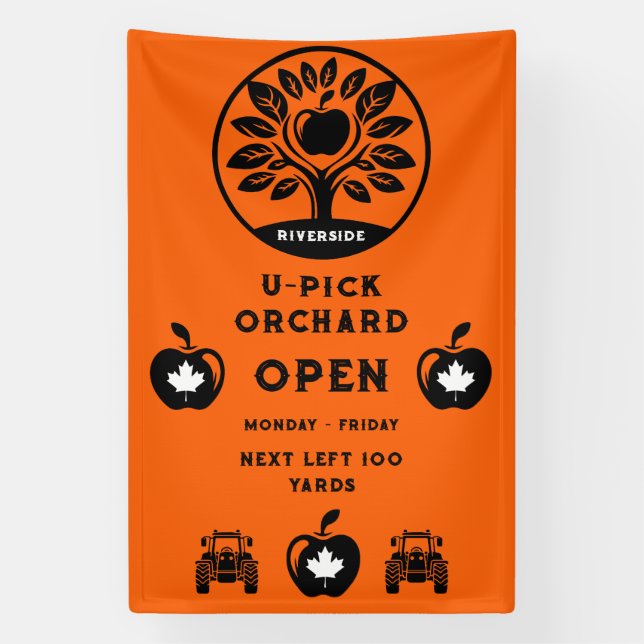 kanadische Apfelfarm U- Pick Promotions Banner (Vertikal)