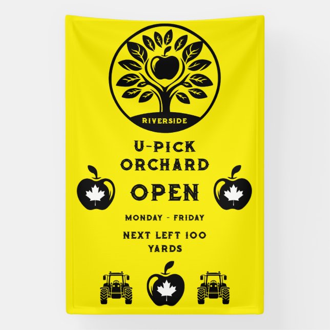 kanadische Apfelfarm U- Pick Promotions Banner (Vertikal)