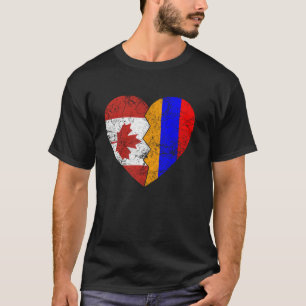 Kanadische arenische Flaggen Herz Kanada Armenien T-Shirt