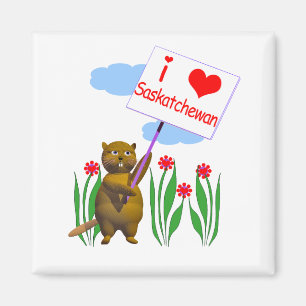 Kanadische Biber-Lieben Saskatchewan Magnet
