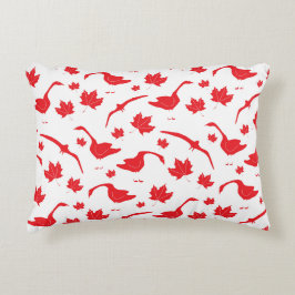 Kanadische Blätter Gänse und Ahorn - Kanadische Fl Dekokissen