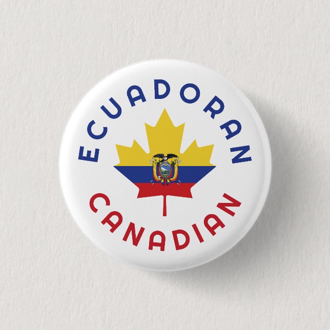 Kanadische Ecuadoran-Wurzeln Button (Vorderseite)