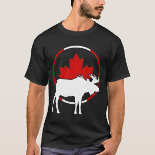 Kanadische Flagge Ahornblatt Elch Geweih Tier Cana T-Shirt