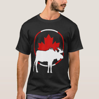 Kanadische Flagge Ahornblatt Elch Geweih Tier Cana T-Shirt