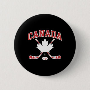 Kanadische Flagge Ahornblatt Hockey Kanada-Tag Män Button