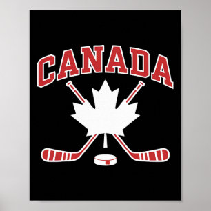 Kanadische Flagge Ahornblatt Hockey Kanada-Tag Män Poster