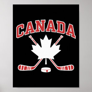 Kanadische Flagge Ahornblatt Hockey Kanada-Tag Män Poster