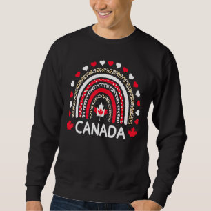Kanadische Flagge Ahornblättriger Regenbogen Leopa Sweatshirt