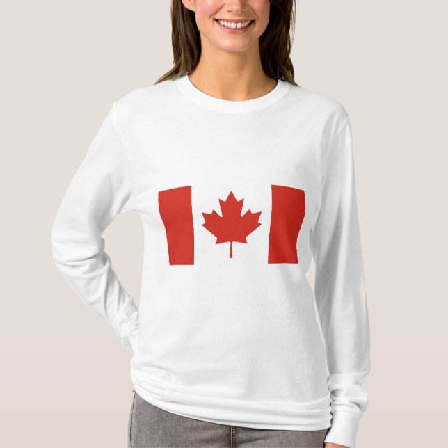 Kanadische Flagge (Ahornleaf) (Kanada) T-Shirt (Vorderseite)