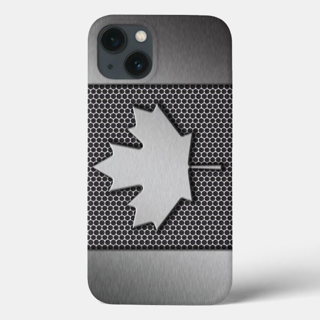 Kanadische Flagge aus gebürstetem Metall Case-Mate iPhone Hülle (Rückseite)