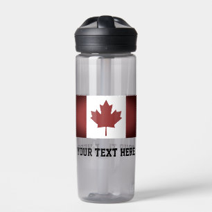 Kanadische Flagge benutzerdefinierte Plastikwasser Trinkflasche
