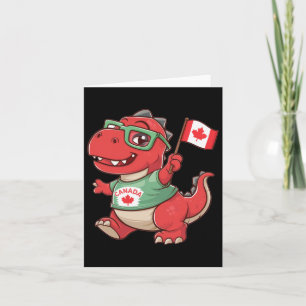 Kanadische Flagge Funny Red Dinosaur Kleinkind Shi Karte