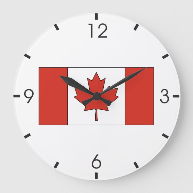 kanadische Flagge Große Wanduhr (Vorderseite)