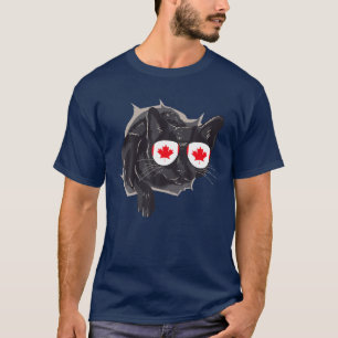 Kanadische Flagge Kanadische Cat-Sonnenbrille T-Shirt