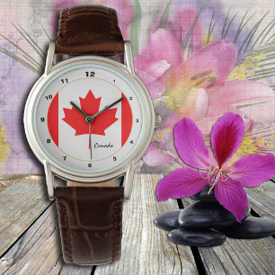 Kanadische Flagge, kanadische trendige Mode / Desi Armbanduhr