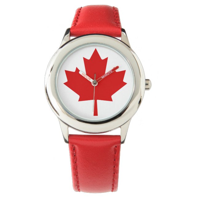 Kanadische Flagge Leuchtturm Route Red Watch Armbanduhr (Vorderseite)