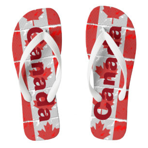 Kanadische Flagge mit Kanada druckte im Rot Flip Flops