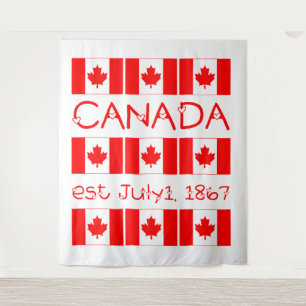 Kanadische Flagge mit Red Maple Leaf Muster Wandteppich