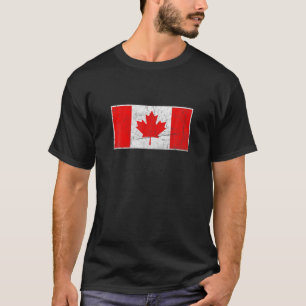 Kanadische Flagge mit Vintager kanadischer Ahornle T-Shirt