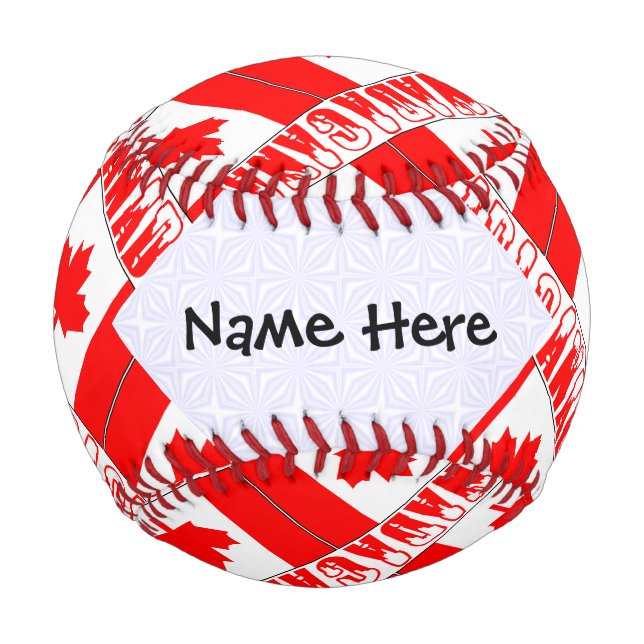 Kanadische Flagge - Personalisiert Baseball (Vorderseite)