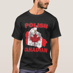 Kanadische Flagge Polnisch Karte Kanada T-Shirt