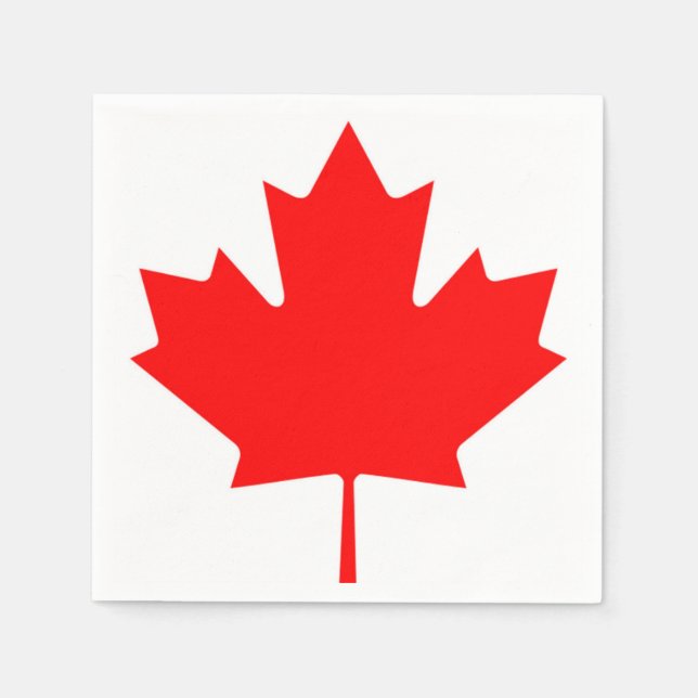 Kanadische Flagge Red Maple Leaf Napkins Serviette (Vorderseite)