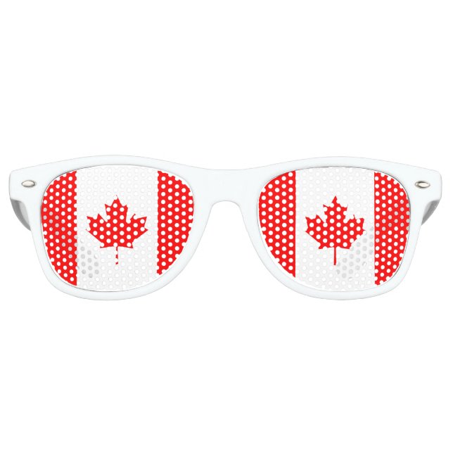 Kanadische Flagge Red Maple Leaf Patriotic Partybrille (Vorderseite)