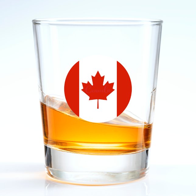 Kanadische Flagge - Rot-Weiß-Runde Schnapsglas (canada canadian flag maple leaf shot glass)