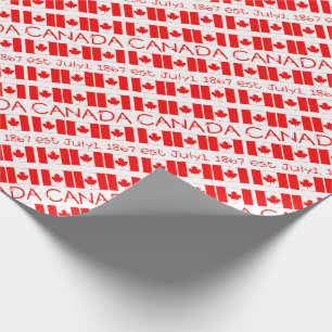 Kanadische Flagge - Rottypografie Geschenkpapier