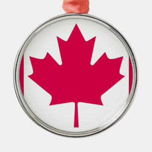 kanadische Flagge Silbernes Ornament