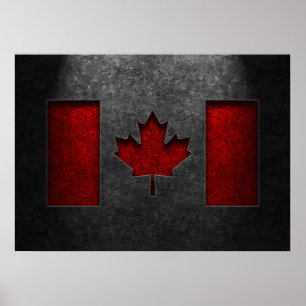 Kanadische Flagge Stein Textur Re-Post Poster