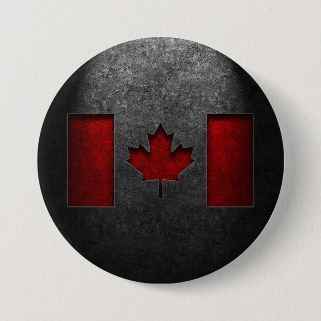 Kanadische Flagge Steinstruktur Button (Vorderseite)