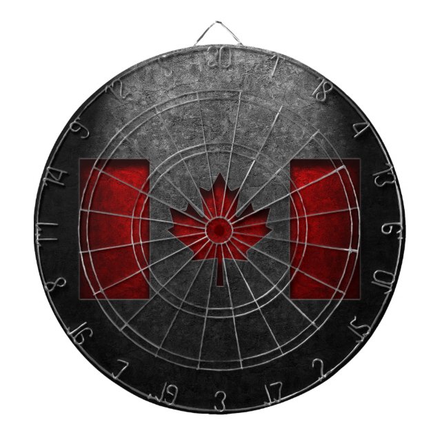 Kanadische Flagge Steinstruktur Dartscheibe (vorne)