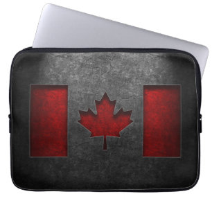 Kanadische Flagge Stone Textur Laptopschutzhülle