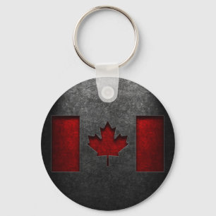 Kanadische Flagge Stone Textur Schlüsselanhänger