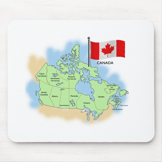 Kanadische Flagge und Karte Mousepad (Vorne)