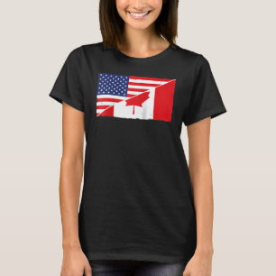 Kanadische Flagge und US-Flagge Roots Kanadische H T-Shirt