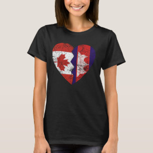 Kanadische Flaggen Kambodscha Herz Kanadas Kambods T-Shirt