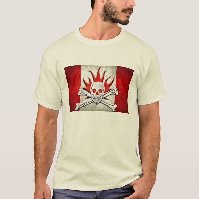 Kanadische Flaggen-Knochen T-Shirt (Vorderseite)
