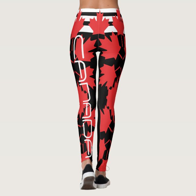 KANADISCHE FLAGGEN-SCHWARZ-LEGGINGS HAVIC ACD LEGGINGS (Rückseite)